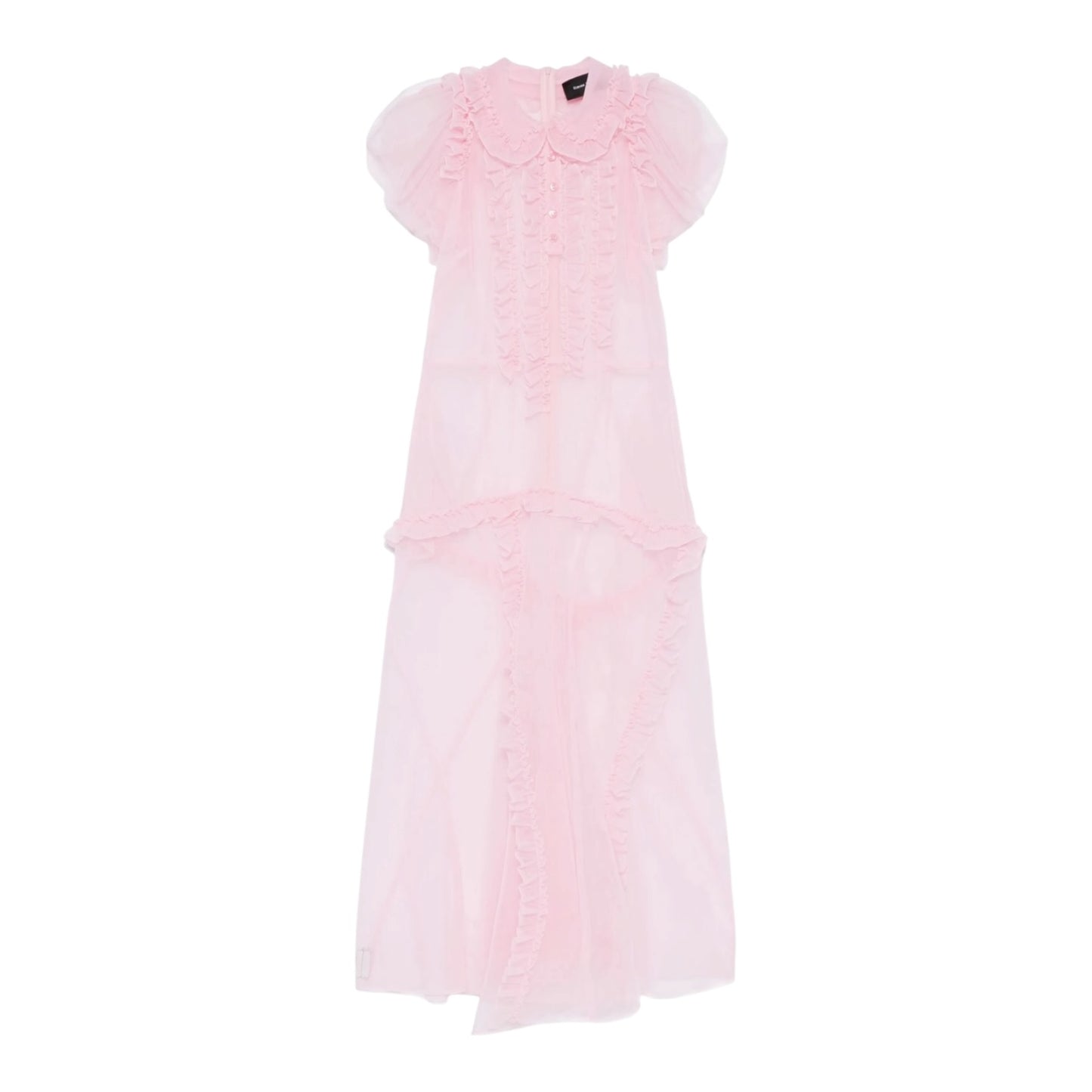Simone Rocha Pink Ruffle Maxi Dress - 10 - NEW