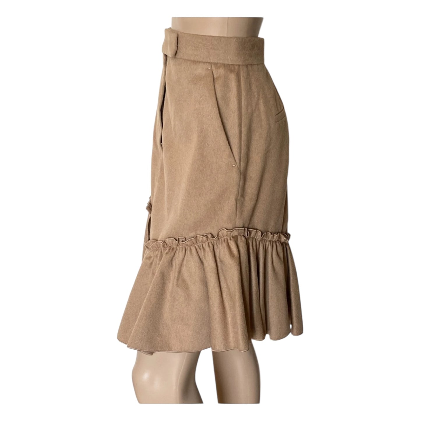Max Mara Camel Frill Skirt - 10