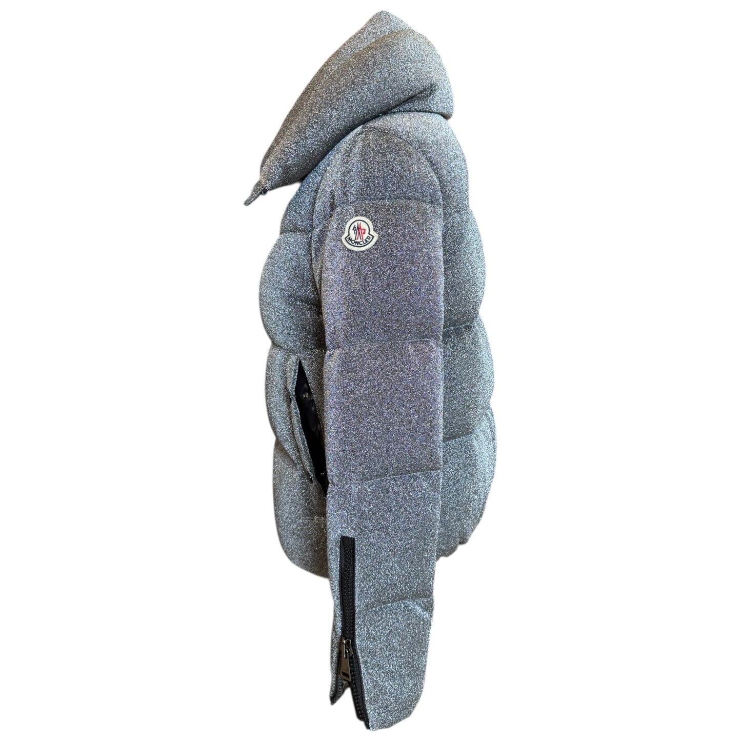 Moncler Bandama Silver Glitter Puffer Jacket - 8