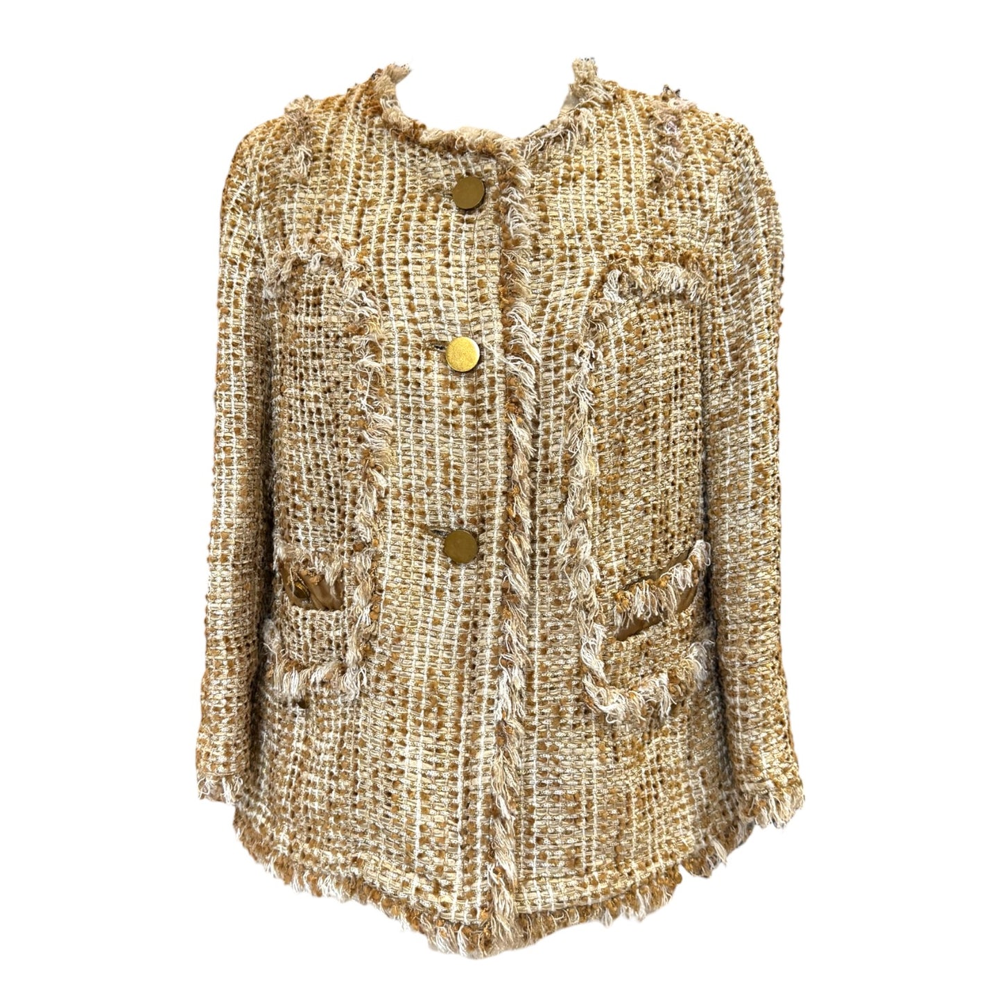 Tory Burch Gold Tweed Jacket - 10