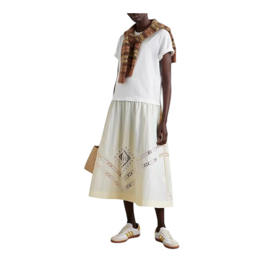 Sea Ainsley Cotton and Broderie Anglaise Midi Dress - 14/16