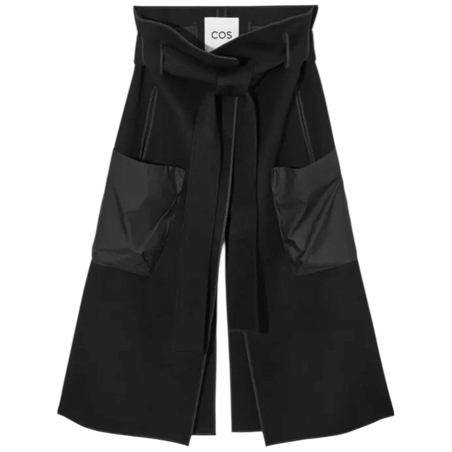 COS Black Double Faced Wool Hybrid Skirt - 10