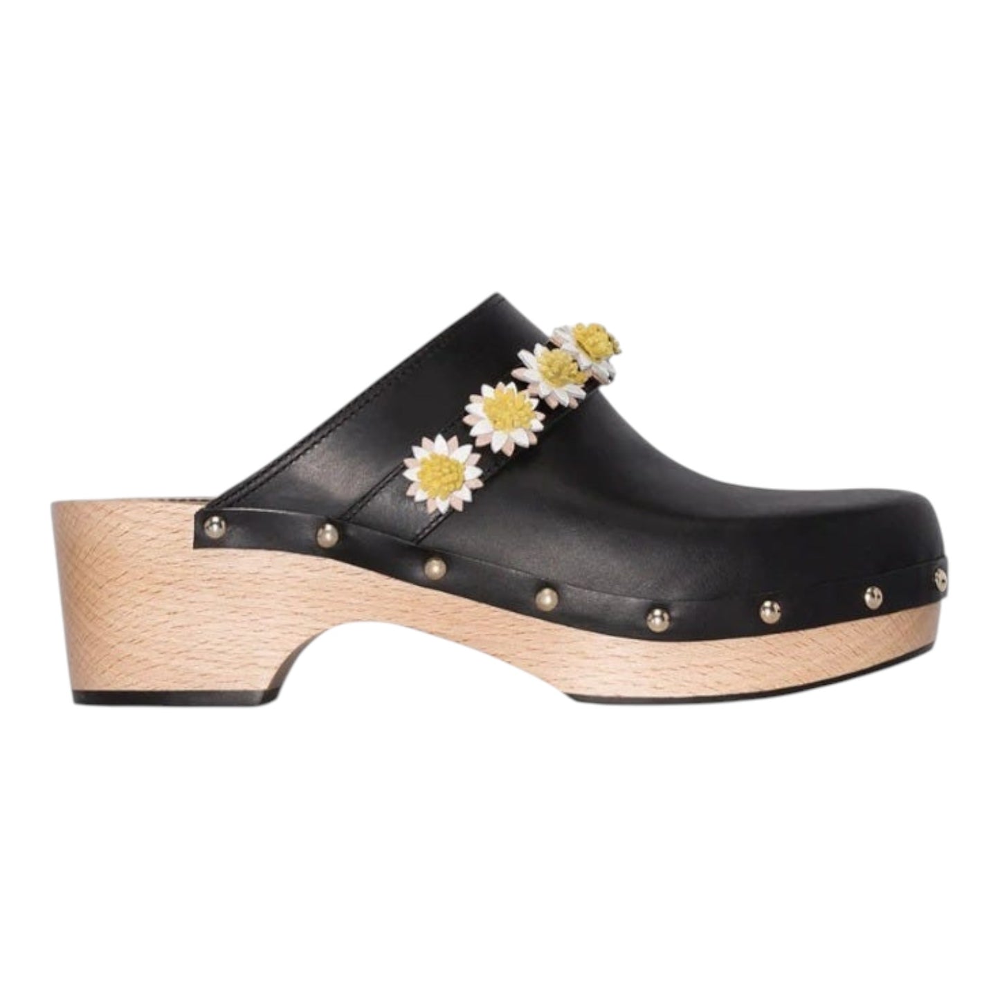 Fabrizio Viti Black Jean Daisy 50 Leather Clogs - 40/7