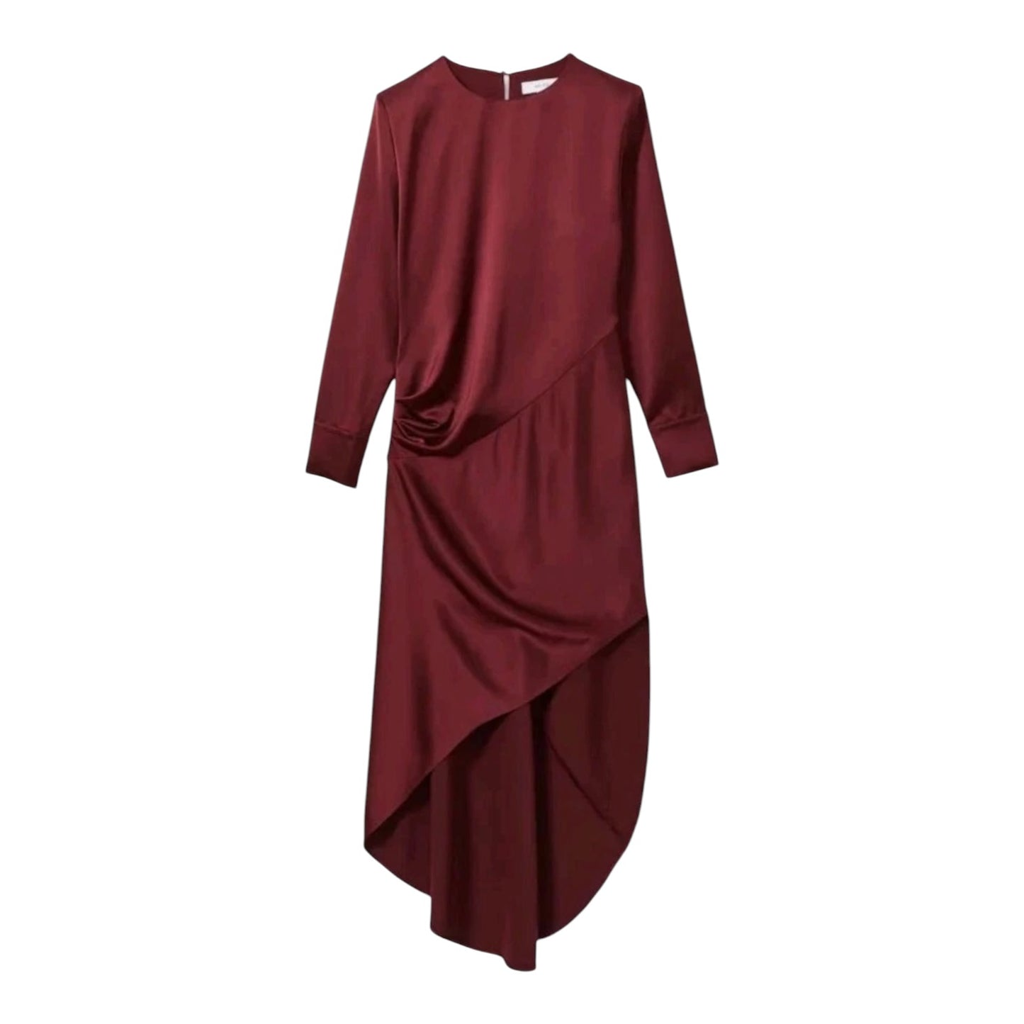 Reiss Burgundy Satin Midi Dress - 12 - NEW