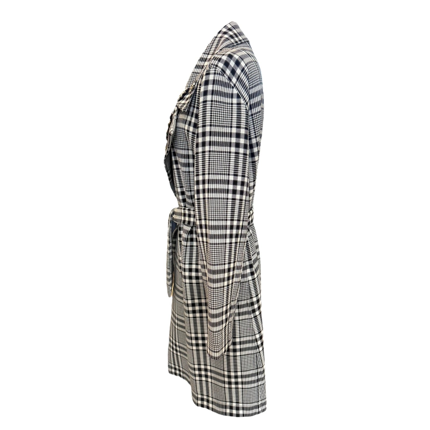 Rich & Royal Black and White Check Embellished Coat - 14