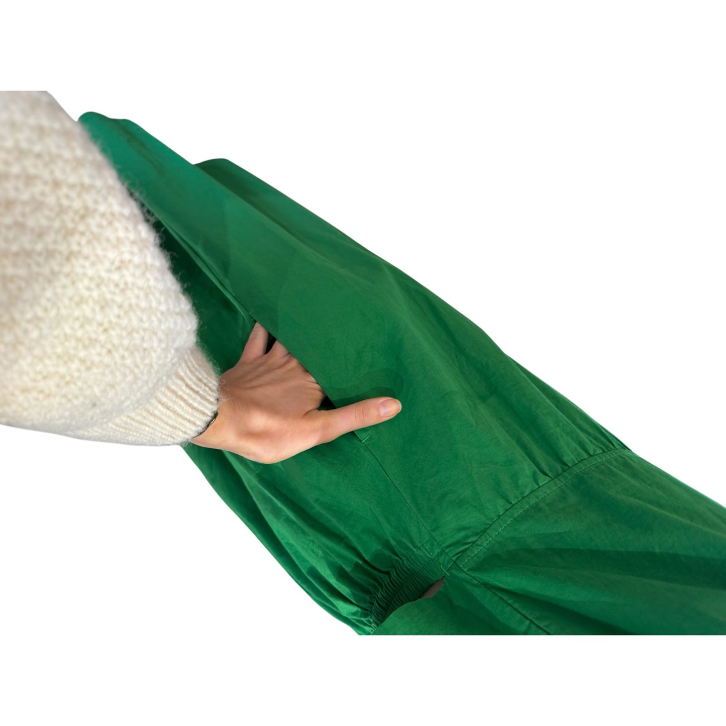 COS Green Open-back Cotton Midi Dress - 12/14