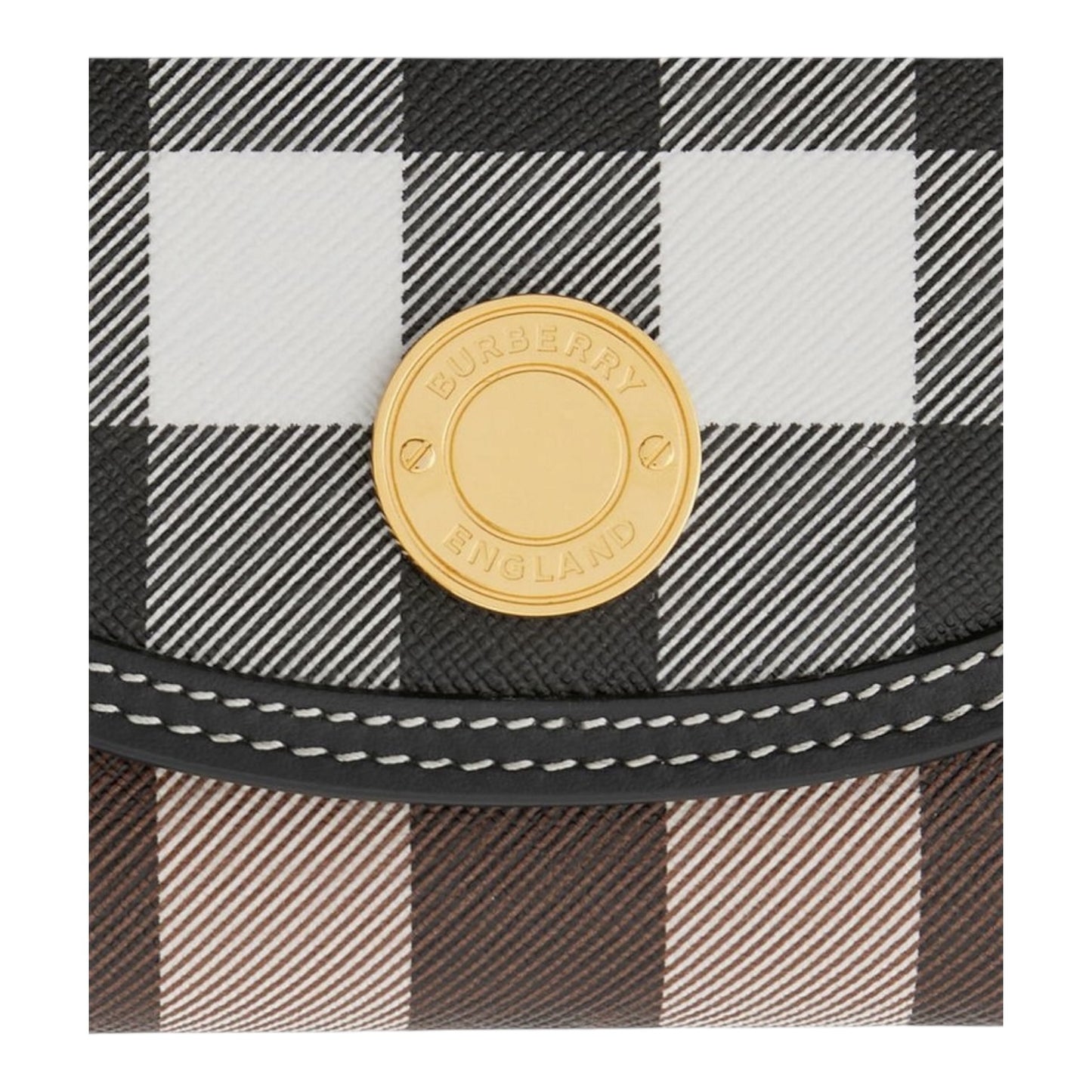 Burberry Check Leather Small Folding Wallet - NEW