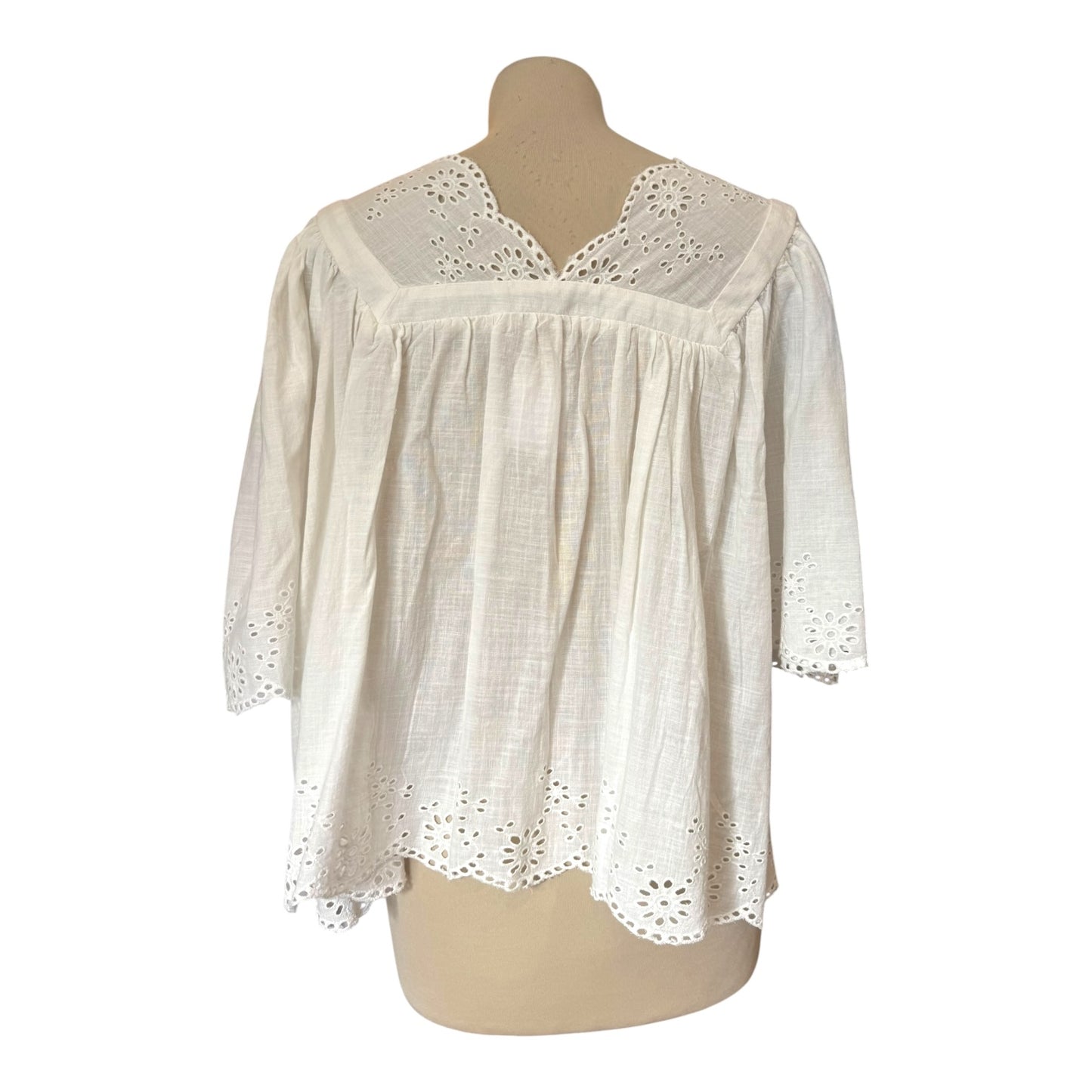 Free People White Costa Eyelet Top - 12