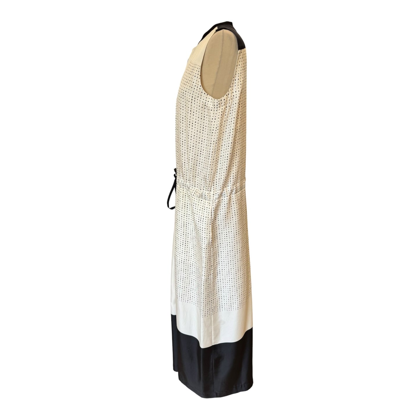 DKNY Cream and Black Silk Dress - 10