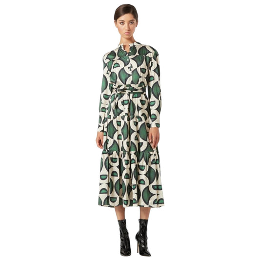 Anonyme Green and Black Gallery Damia Midi Dress -14/16