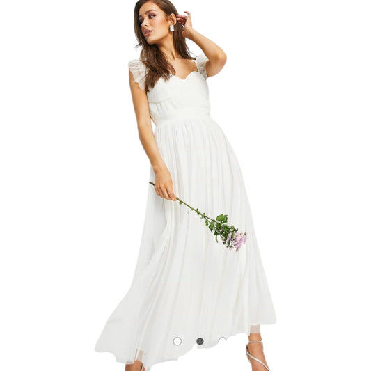 Anaya With Love Tulle Frill Sleeve Midaxi Dress - 10 - NEW