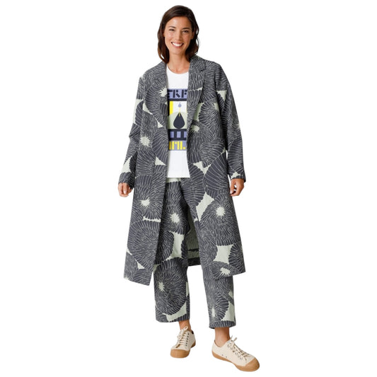 SKFK Grey and Turquoise Floral Coat - 12