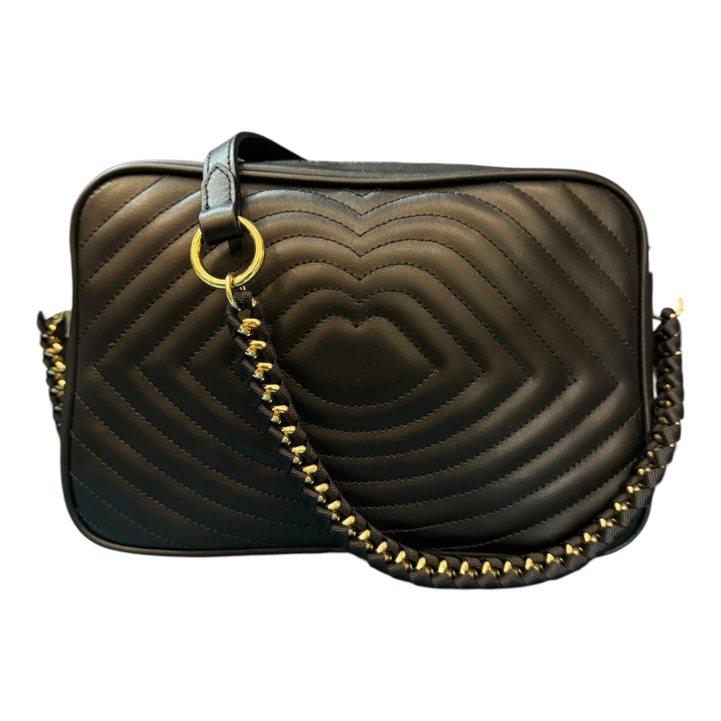 Lulu Guinness Black Small Lip Ripple Bella Bag - NEW