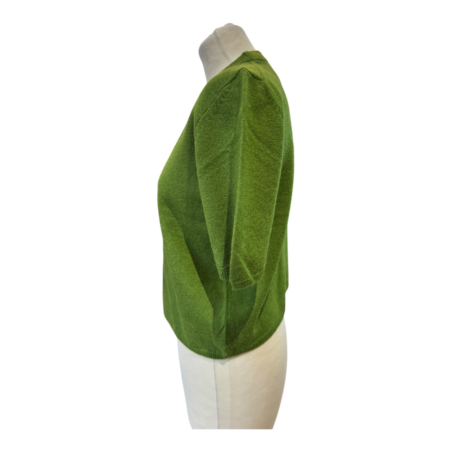 Massimo Dutti Green Wool and Cashmere Short Sleeved Jumper - 8/10