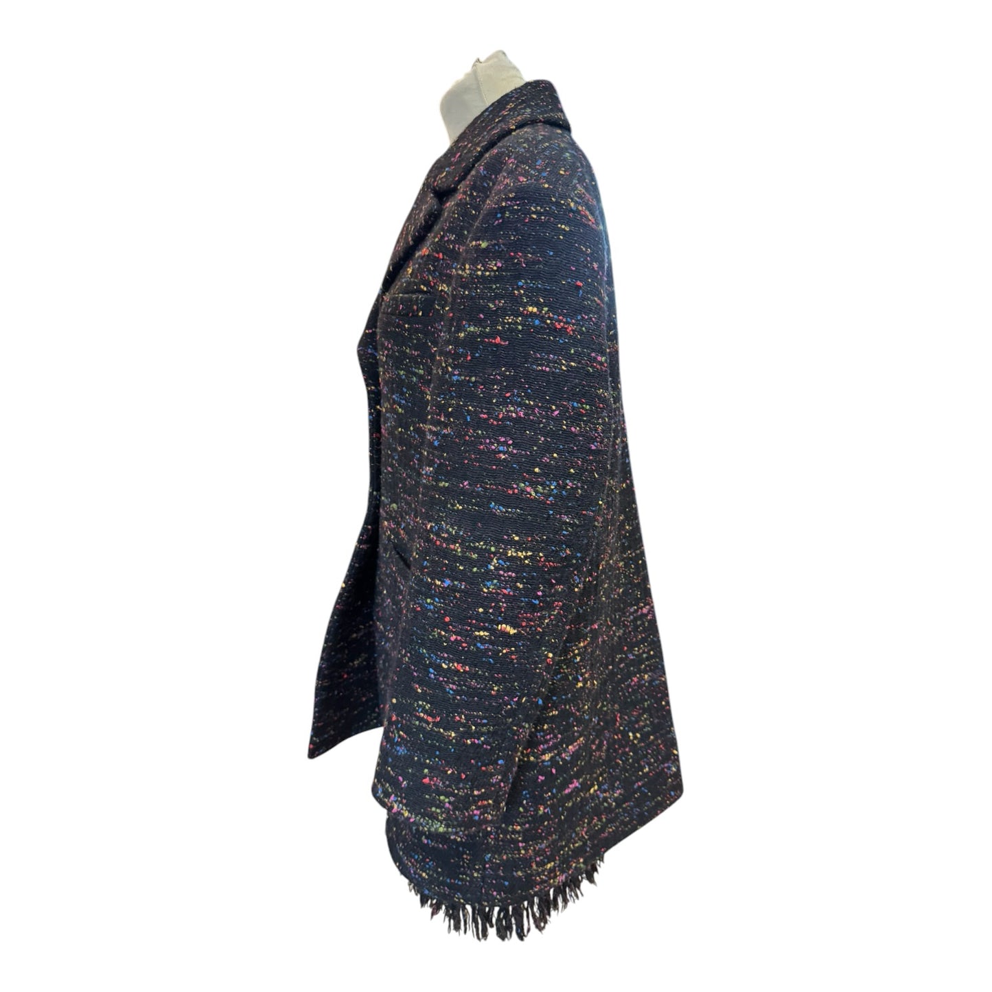 Ganni Black Rainbow Tweed Skirt Suit - 8