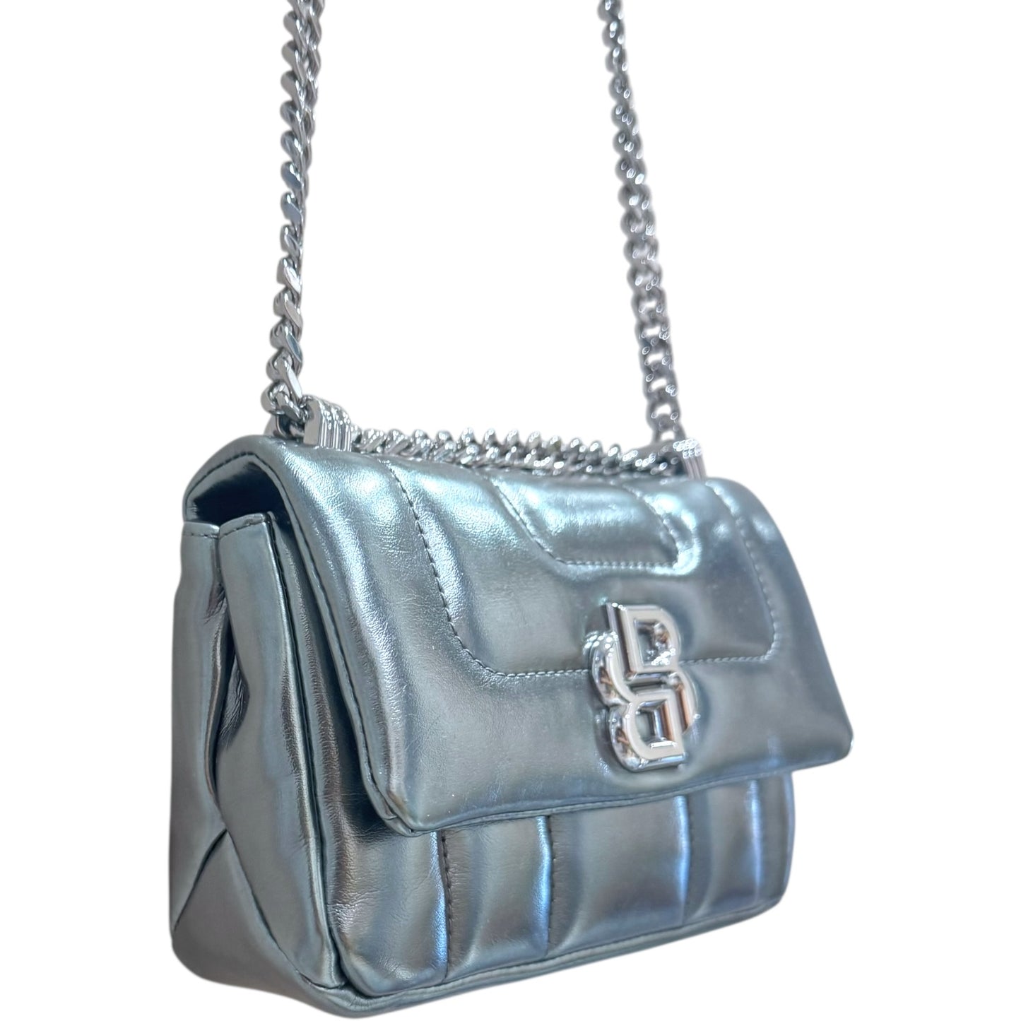 Boss Silver Shoulder Bag with Double B Logo