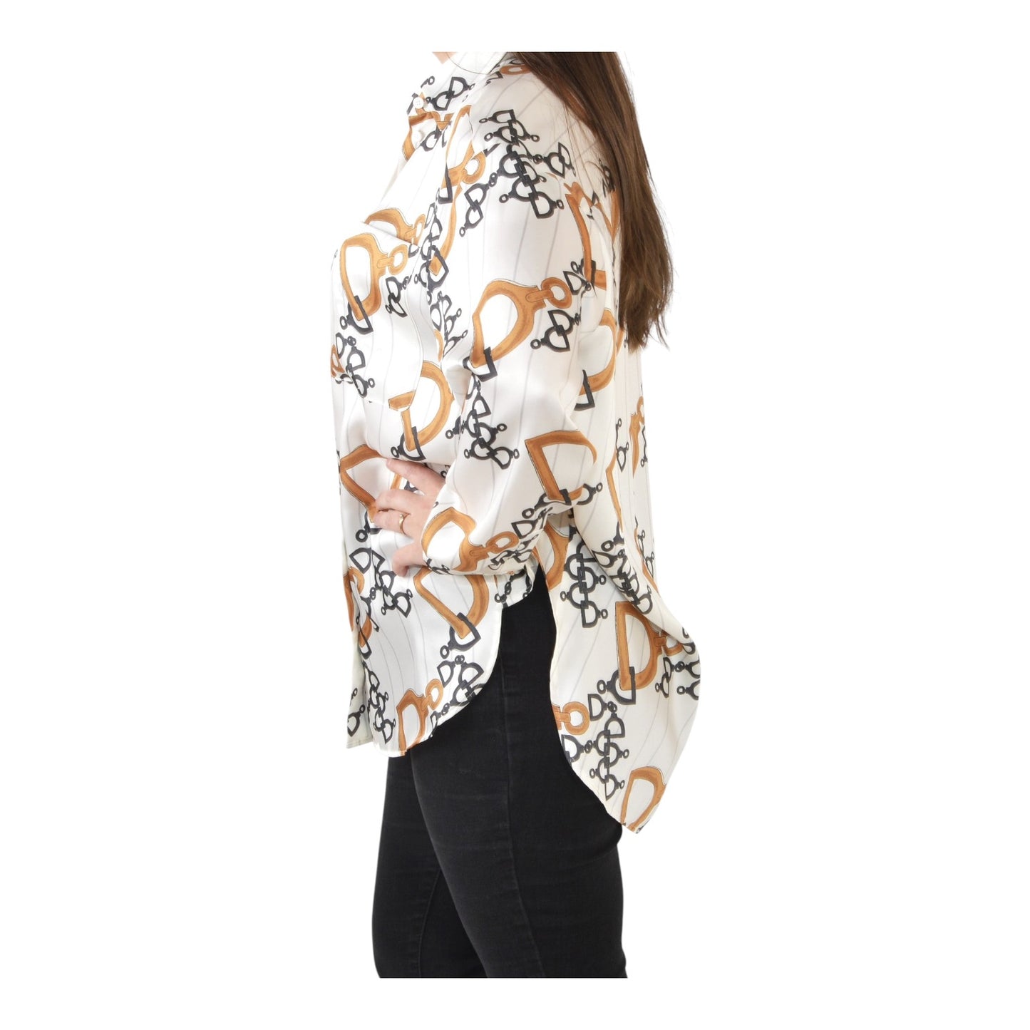 Luisa Cerano Horsebit Motif Blouse - 14/16