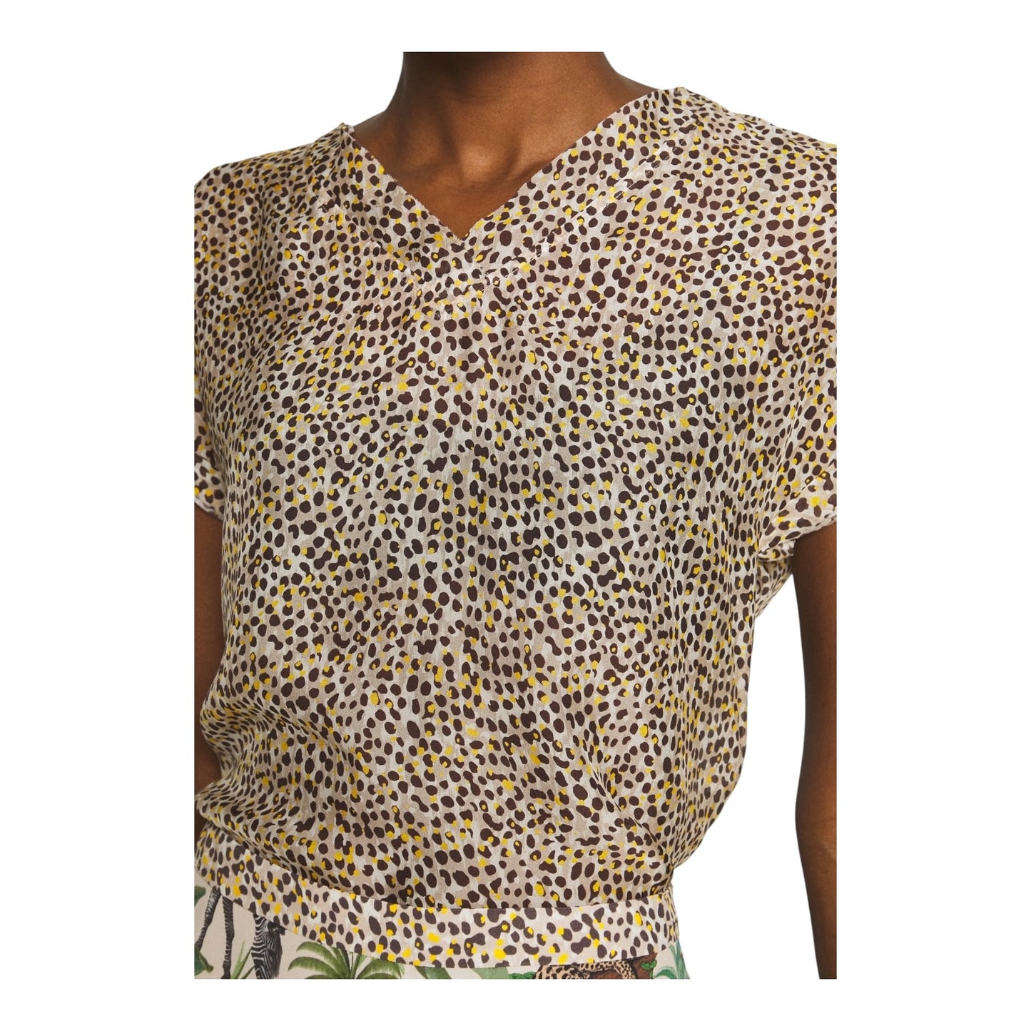 Marc Cain Animal Print Silk Top - 10