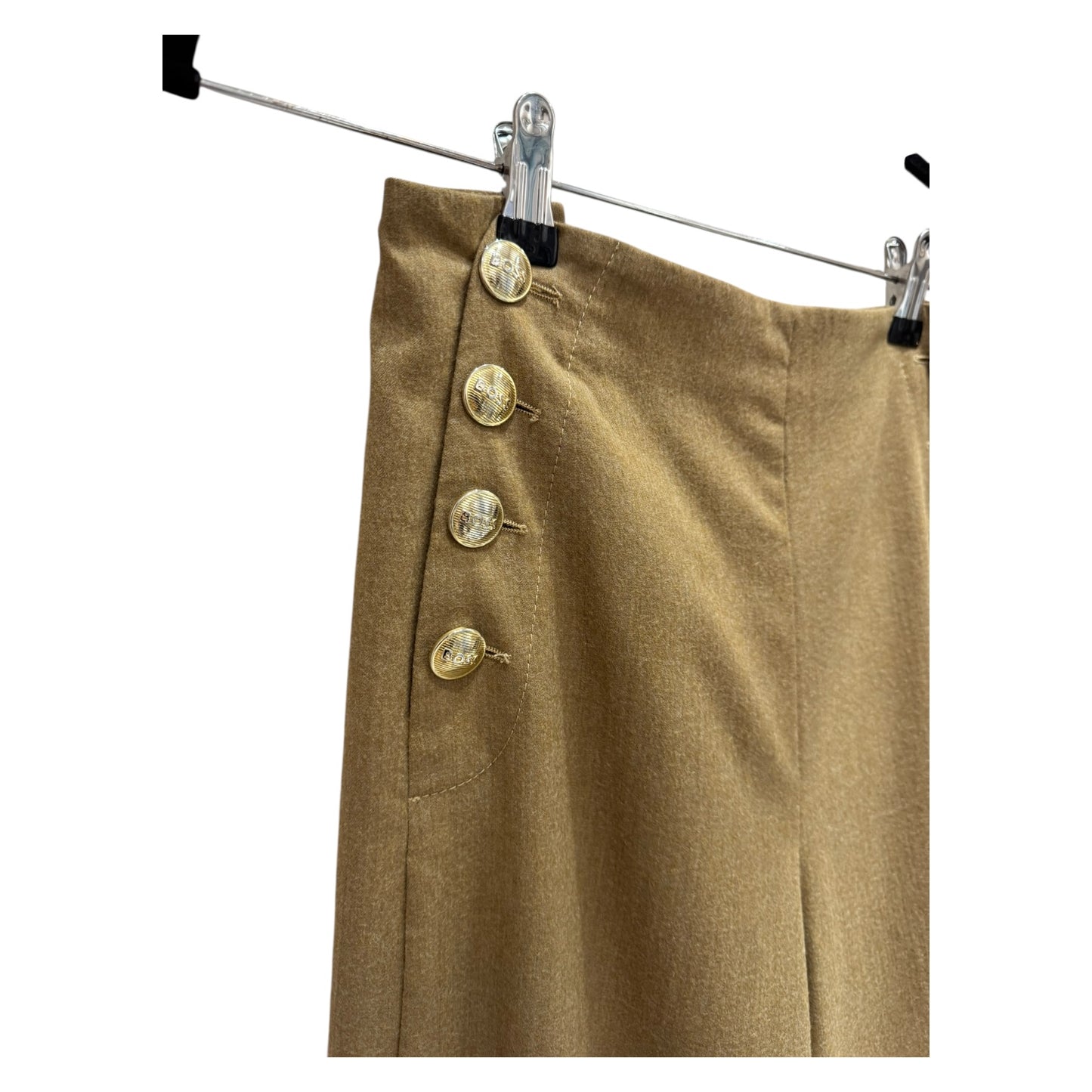 Hugo Boss Tocalita Camel Flare Leg Stretch Wool Trousers - 6/8