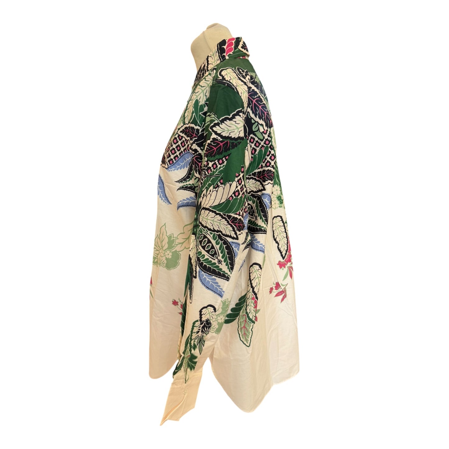 Caliban Botanical Print Cotton Shirt - 12/14 - NEW