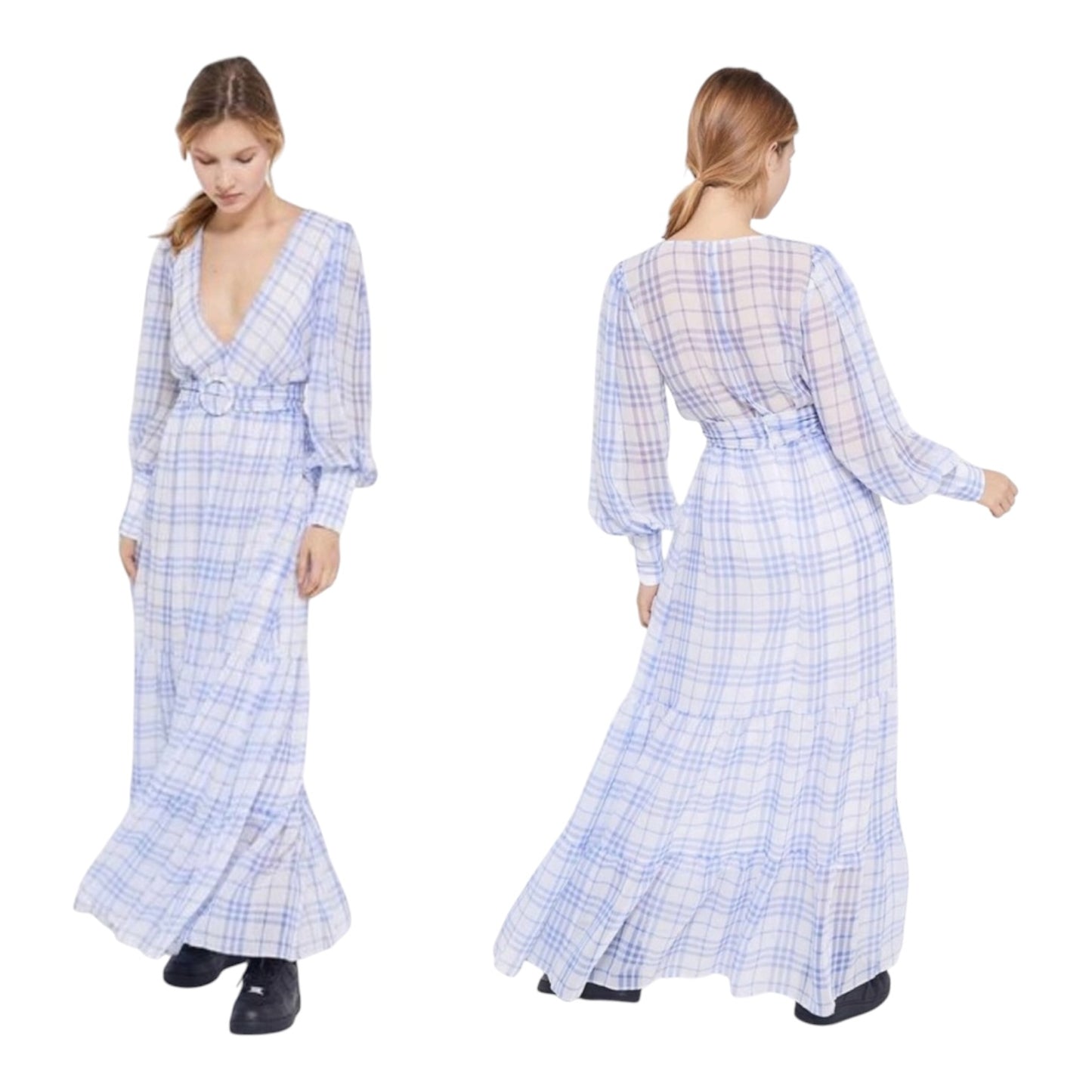 Bec + Bridge Blue Gingham Dress - 8 - NEW