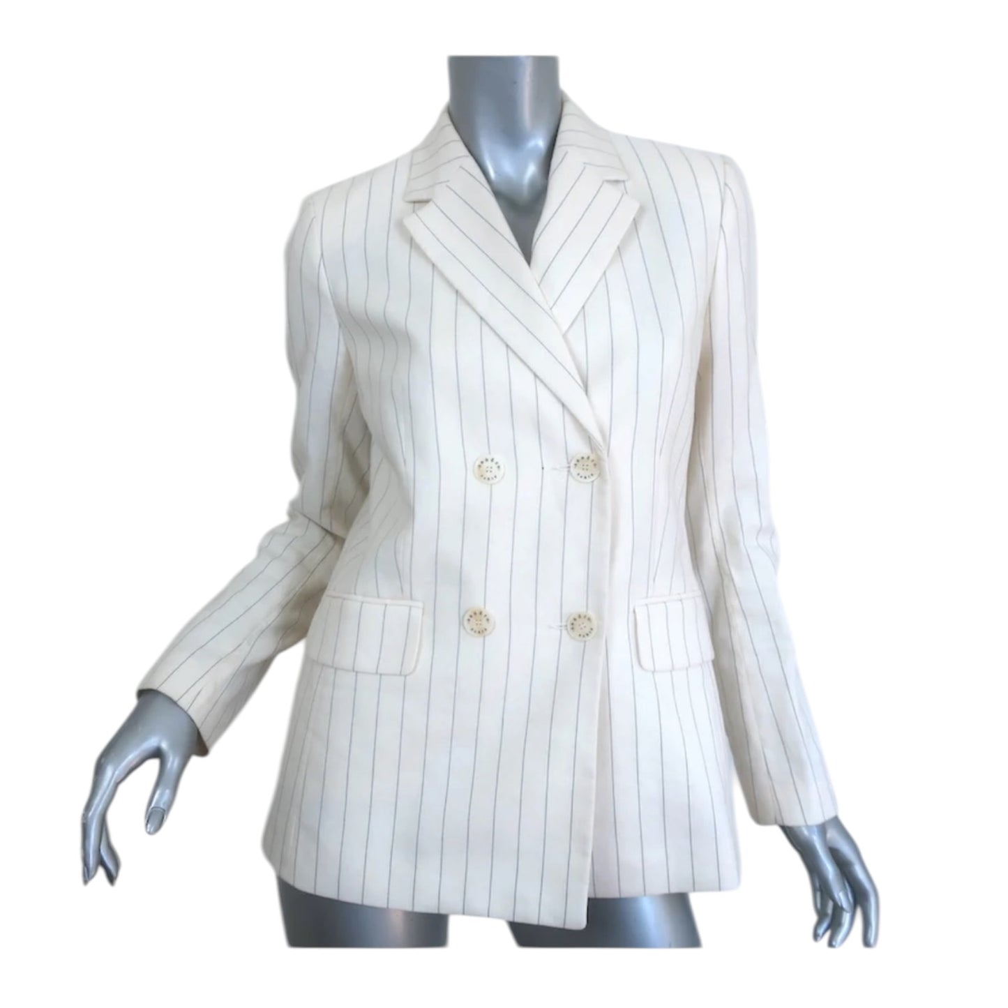 Sandro Double Breasted Pinstripe Blazer - 10/12