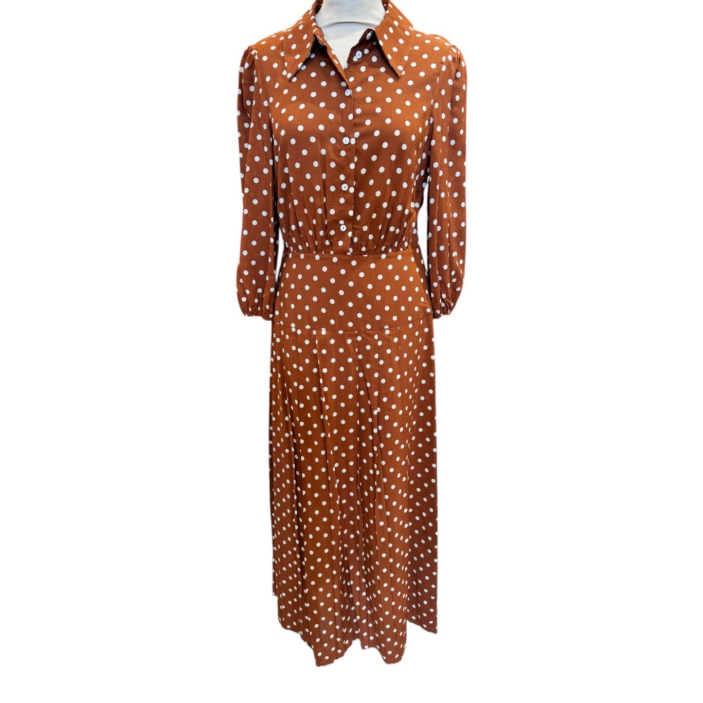 Rixo Izzy Copper Spot Dress - 8/10