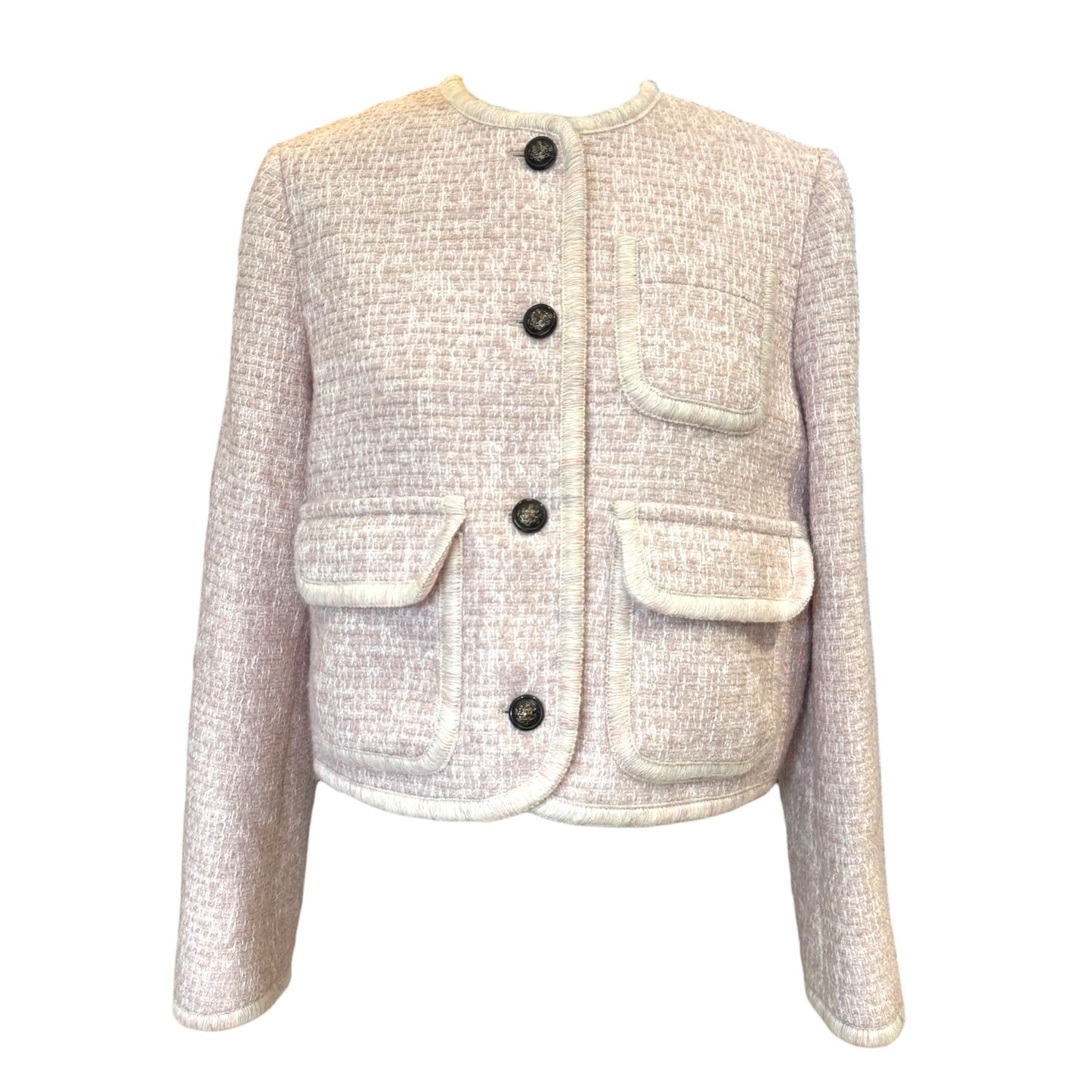 Me + Em Pink Effortless Boucle Jacket - 10