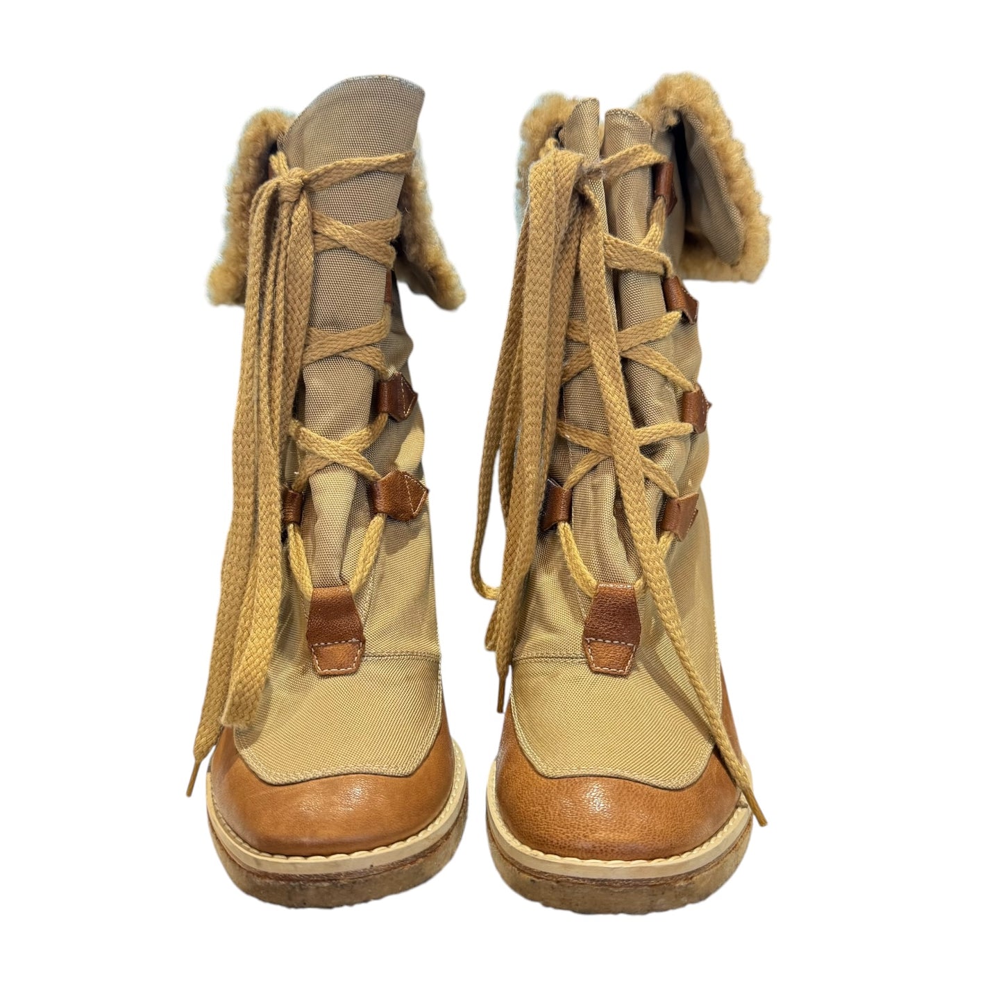 Chloe Beige Snow Boots - 7 - NEW