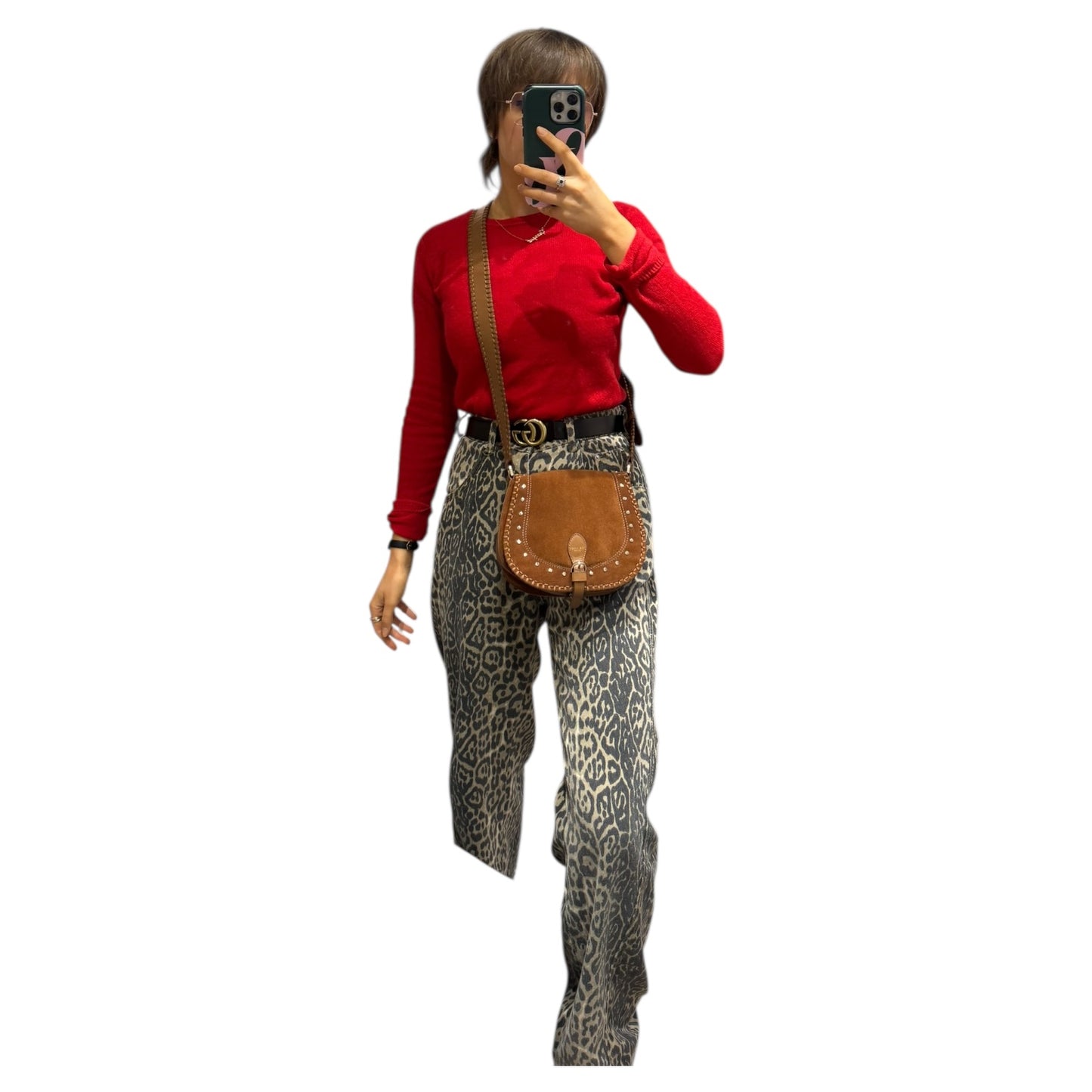 Ted Baker Kalrin Suede Studded Saddle Bag