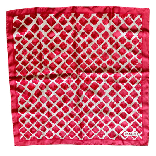 Coach Pink Patterned Silk Scarf