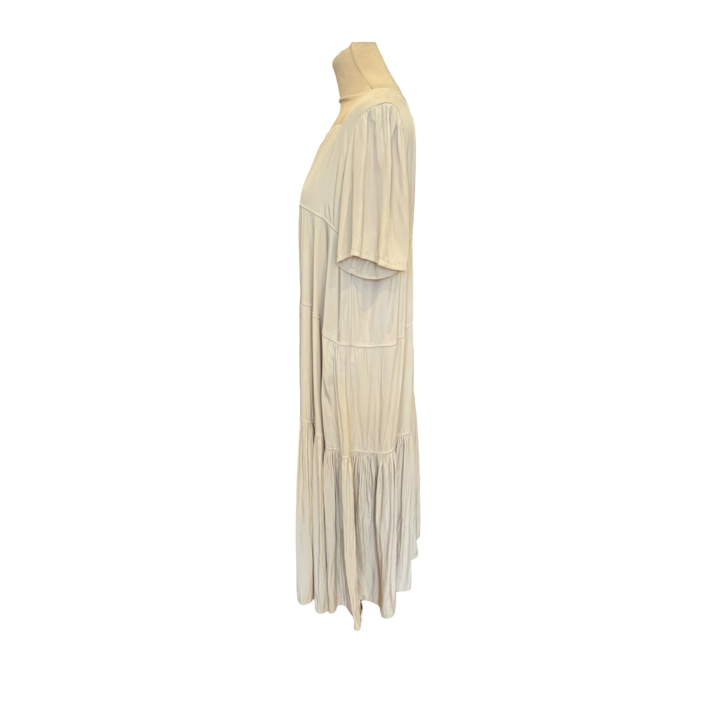 Emin & Paul Beige Satin Dress - 12/14