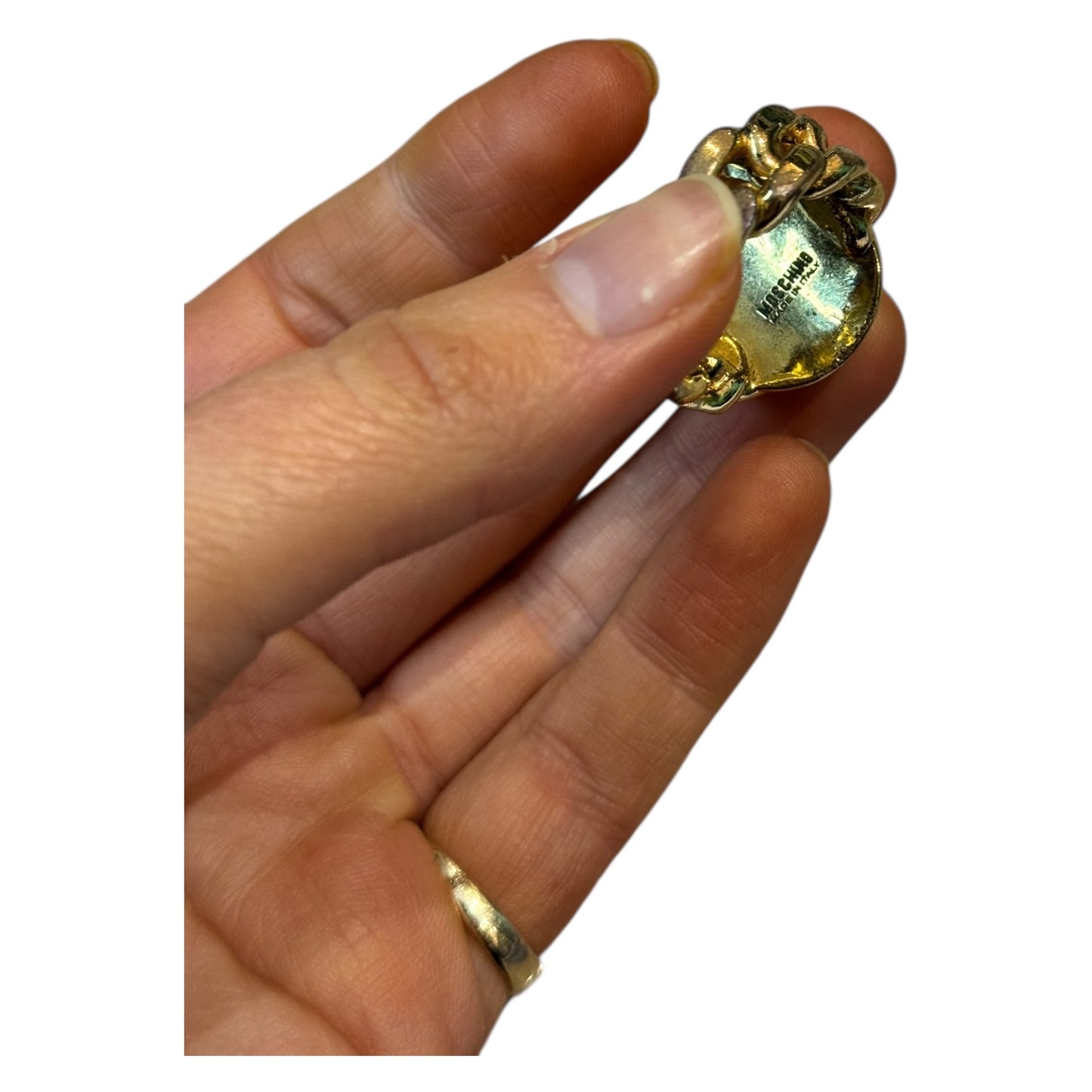 Moschino Teddy Bear Chain Link Ring - M