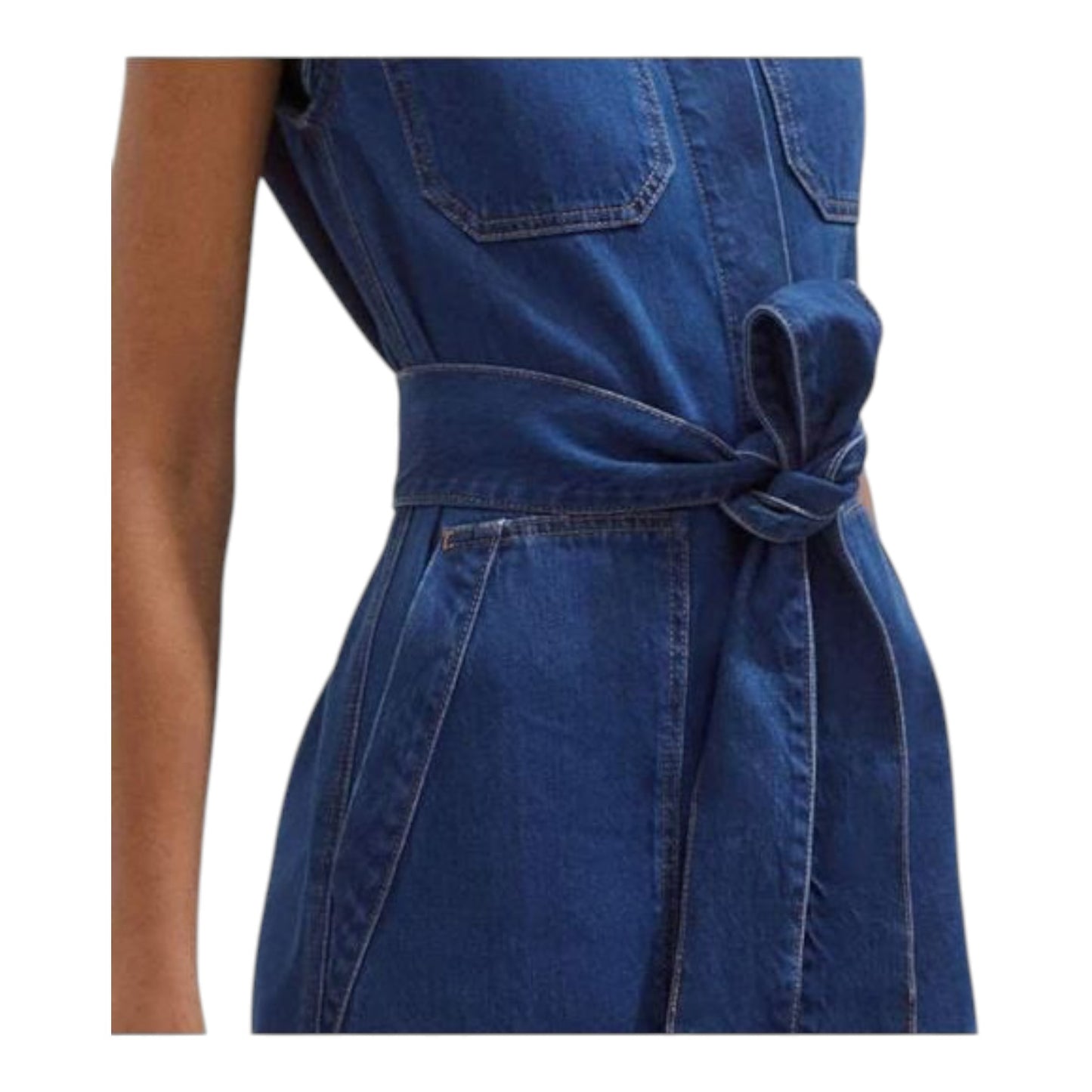 Me + Em Denim Utility Midi Dress with Belt  - 14