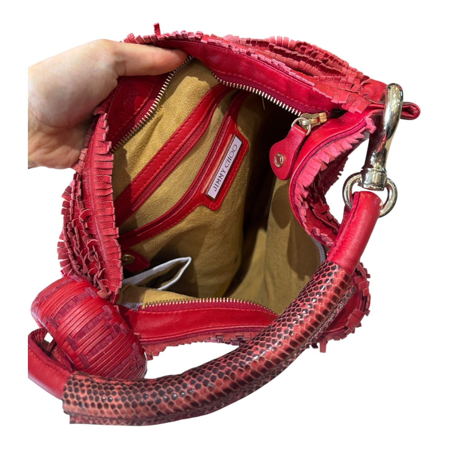 Jimmy Choo Red Leather Shoulder Bag