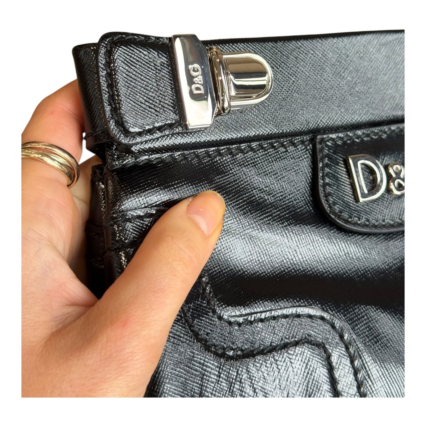 D&G Black Pinch Purse Clutch