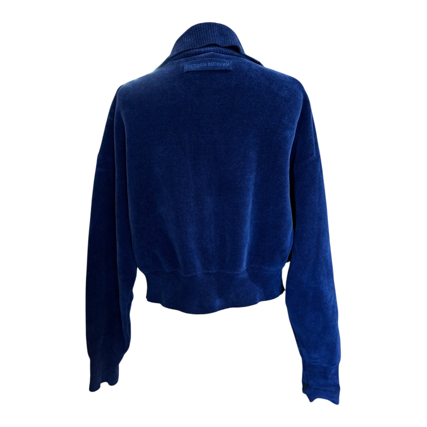 Victoria Beckham Cropped Cotton Blend Velvet Sweatshirt - 10/12