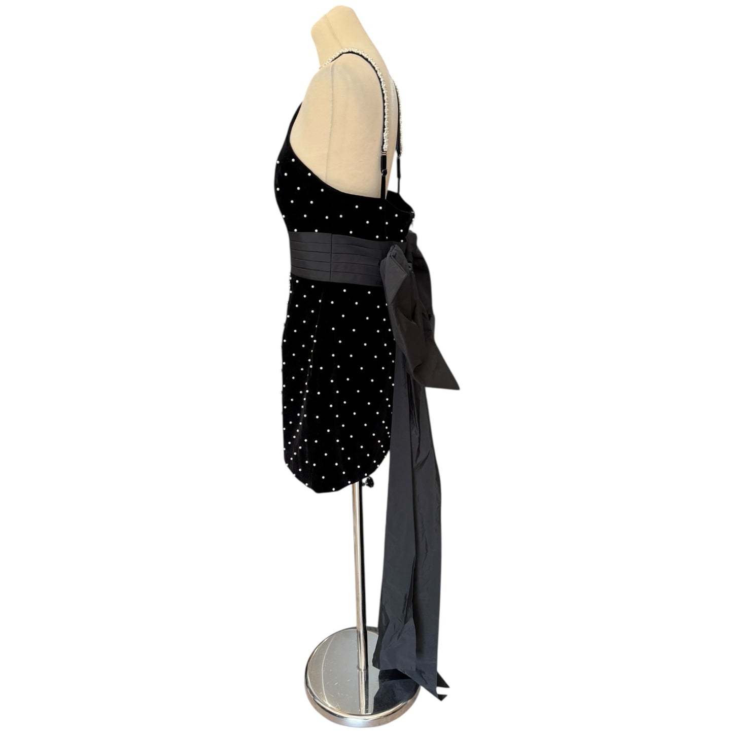Rebecca Vallance Black Hope Embellished Velvet Minidress - 12