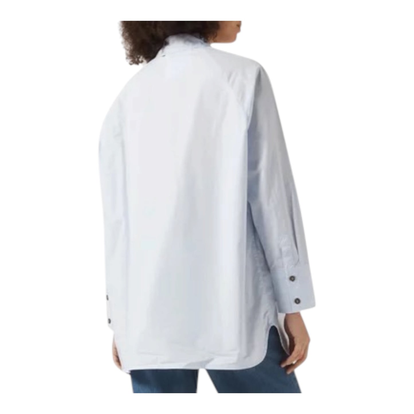 Ganni Blue Oversized Shirt in Cotton Poplin - 12