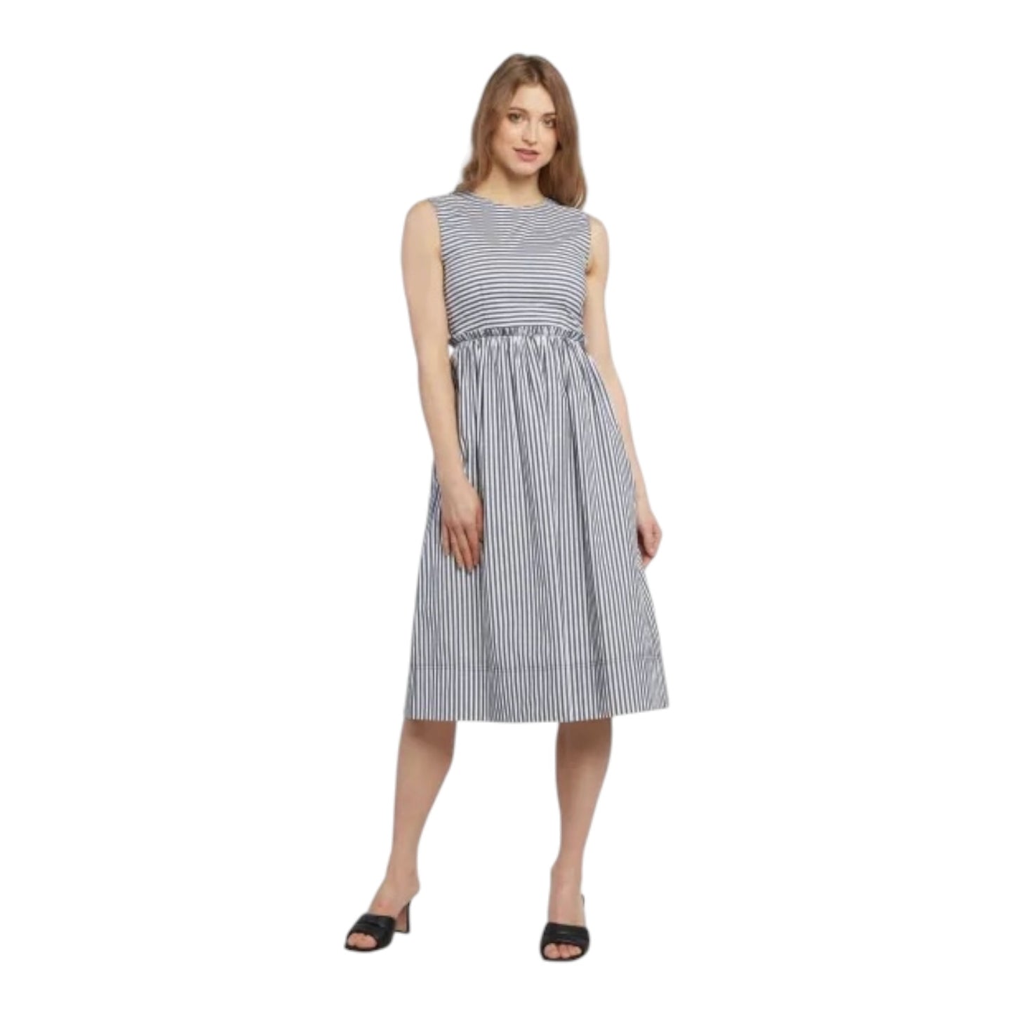 Marella Sport Palmo Navy and White Stripe Dress - 12