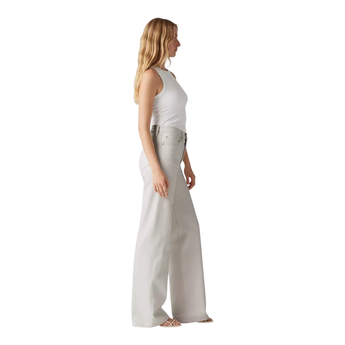 Levi's Lightweight Ribcage Wide Leg Linen Trousers - 10 - NEW