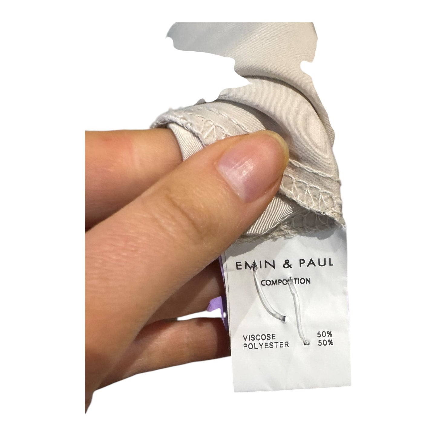 Emin & Paul Beige Satin Dress - 12/14