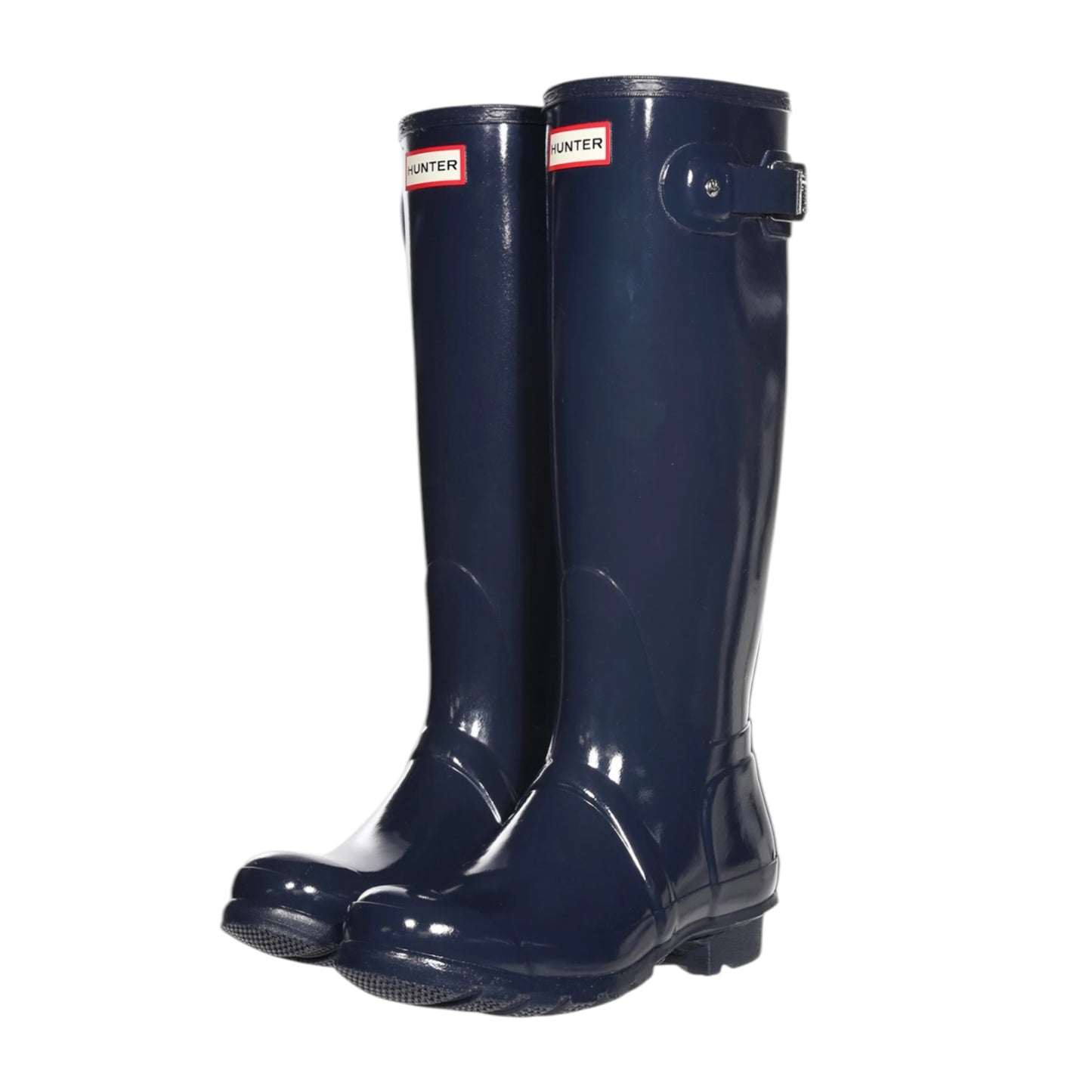 Hunter Navy Tall Gloss Wellie Boots - 7