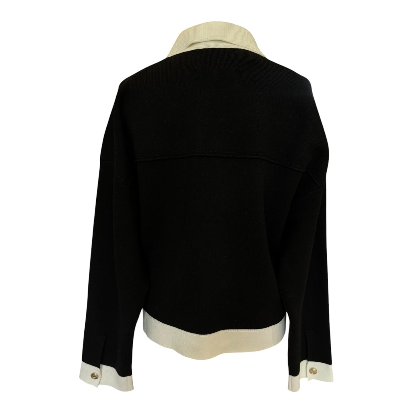 Maje Black and White Knitted Cardigan - 12 - NEW