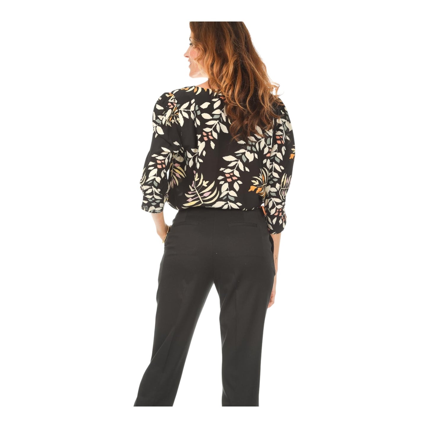 Ba&sh Black Leaf Print Top - 8/10