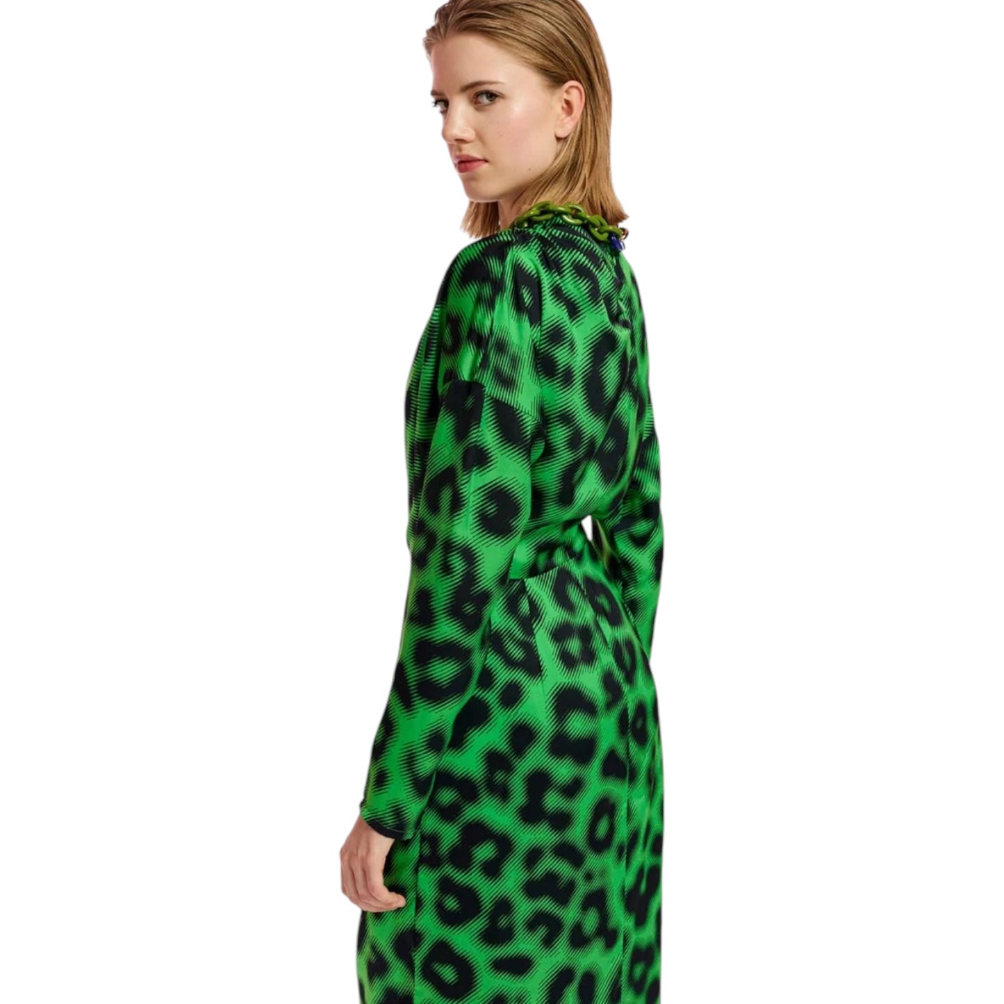 Essentiel Antwerp Green Patterned Dress - 10 - NEW