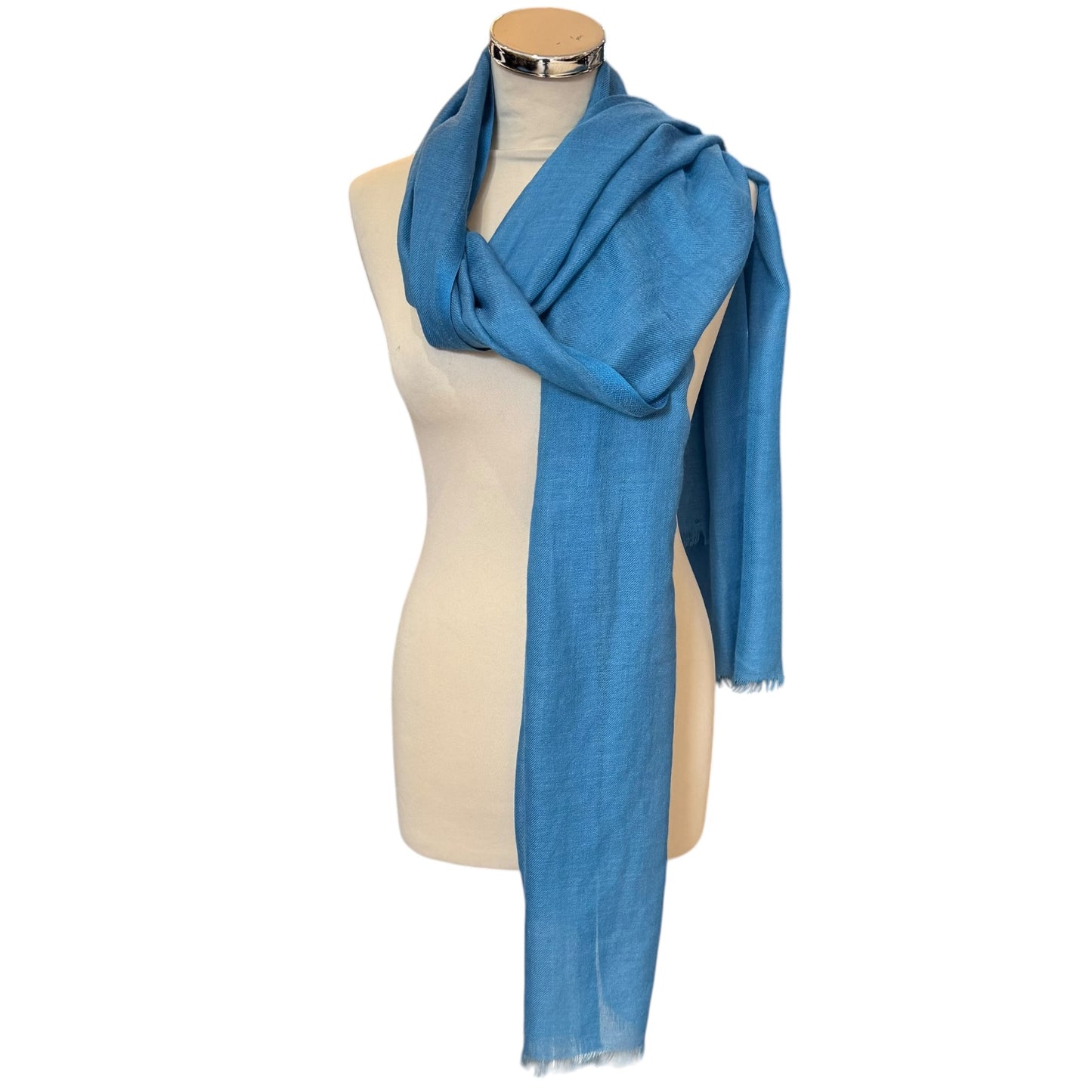 Loro Piano Turquoise Cashmere and Silk Scarf