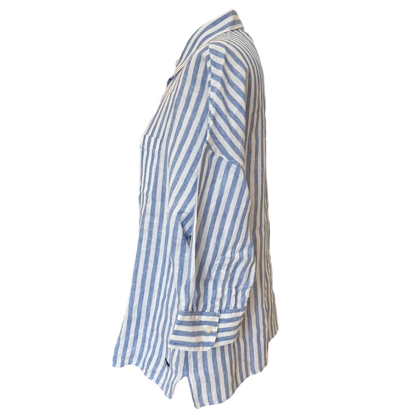 Weekend Max Mara Blue Stripe Linen Shirt - 14