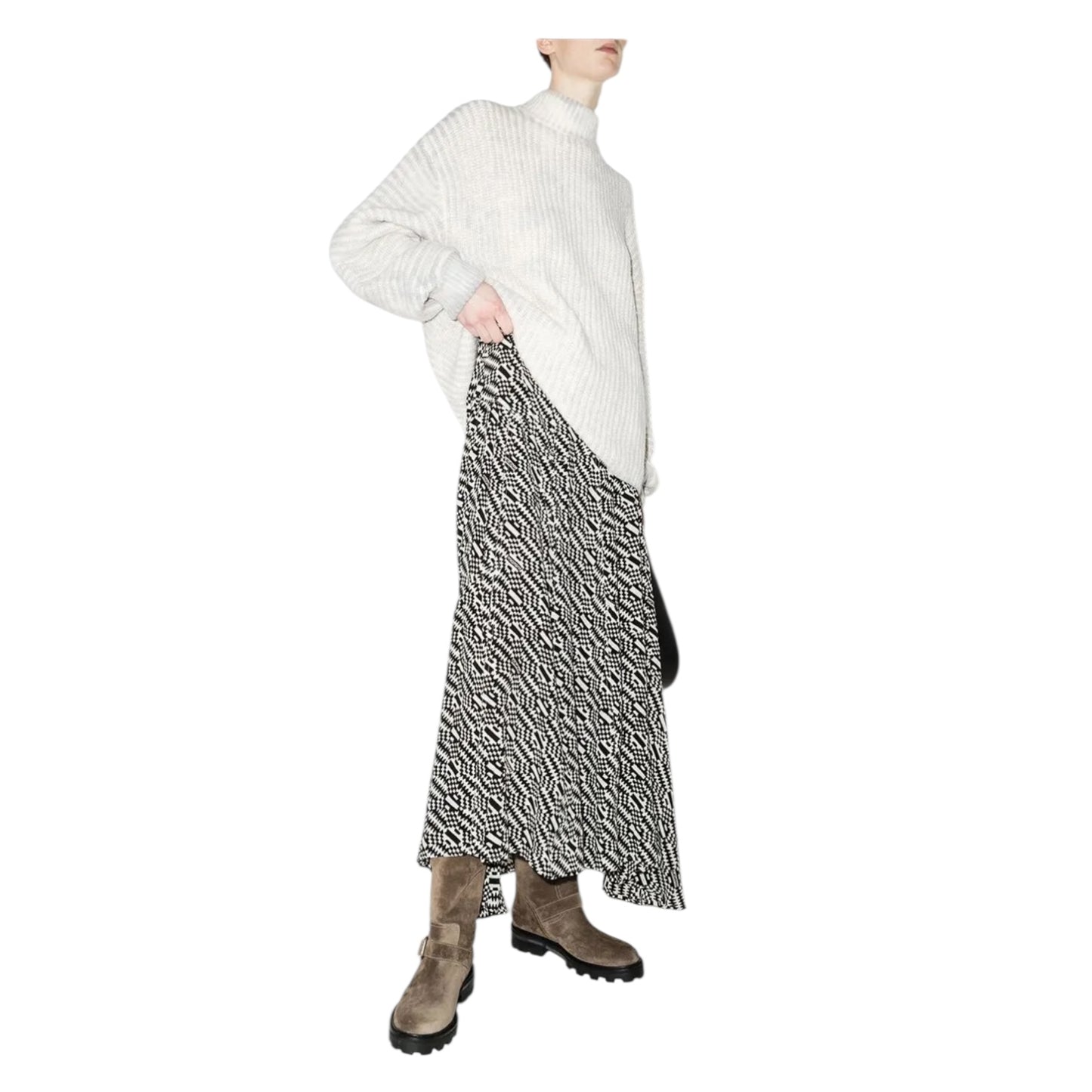 Isabel Marant Black and White Midi Skirt - 12