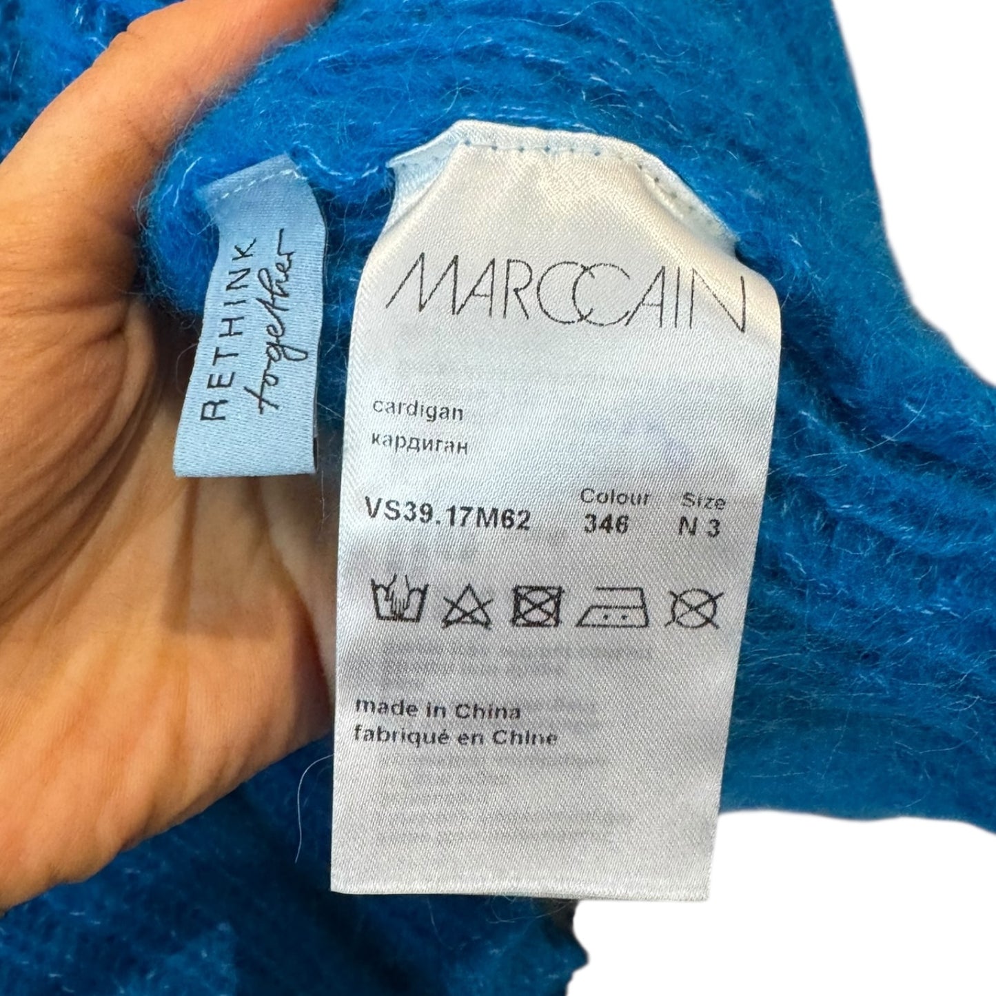Marc Cain Blue 'Smile' Longline Cardigan - 12/14